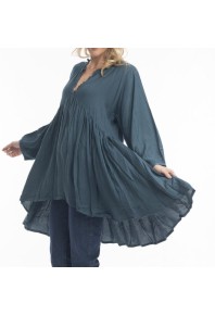 Orientique Solid Dobby Tunic Peacock 